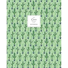 Nacario Cactus Notebook - Ruled Pages - 8X10 - Premium: (Saguaro Green Edition) Fun Notebook 192 Ruled/line