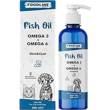 Nacario Foodline Fish Oil 200 Ml, 3&6 Içerikli Balık Yağı, Köpekler Için Tüy Genel