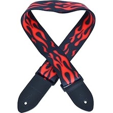 Nacario Rjgaf Gitar Askısı Fire (88-146 Cm) Guitar Strap With Ends For Acoustic Electric Classical