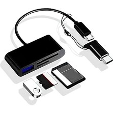 Nacario Daytona A5256 Type-C Micro USB 3ın1 Sd Micrsd Kart Okuyucu Otg Çevirici Kablosu