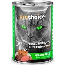 Nacario Prochoice, Yetişkin Seçici Kediler Için, Tahılsız, Sığır Etli Ciğerli Ezme, 400 G
