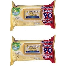 Nacario Sensitive Bii Wipes Islak Havlu, 90'lı, 2 Adet