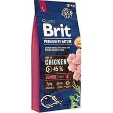 Nacario Brit By Nature Junior Large, Büyük Irk - Genç Köpekler Için, Tavuk Etli Kuru Mama, 15 kg
