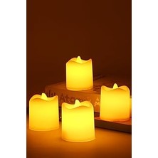 Nacario Telvesse 4 Adet Mini LED Mum Seti Pilli Dumansız Alevli Ledli Dekoratif Yapay Mum Dekor Işığı (4 Ad