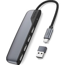 Nacario Syntech USB C - USB Hub 4 Bağlantı Noktası, Tip C - USB 3.0 Hub, USB C - USB Adaptörü (Usb 2.0), Th