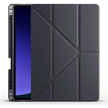 Nacario Zore Galaxy Tab S10 Fe Kılıf Tri Folding Kalem Bölmeli Standlı Kılıf Siyah
