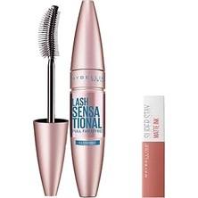Nacario New York Lash Sensational Yelpaze Etkili Suya Dayanıklı Siyah Maskara 9.4 ml & Mini Supe