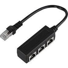 Nacario Coverzone RJ45 Ethernet Splitter Adaptör 1 Erkek 3 Dişi Lan Çoklayıcı Internet Paylaştırıcı Cat5 Ca