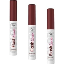 Nacario Flash Liner Colored Eyeliner - 110 Burgundy - Renkli Likit Eyeliner (3 Paketi)