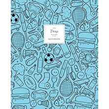 Nacario Things Notebook - Ruled Pages - 8X10 - Large: (Blue Edition) Fun Notebook 192 Ruled/lined Pages (8x