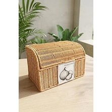 Nacario Digithome Dikdörtgen Rattan Hasır Patates Soğan Çift Bölmeli Sepet Düzenleyici Organizer -9T09