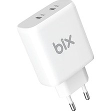 Nacario Bix BX2P50 50W Pd 2*type-C Girişli Gelişmiş Şarj Teknolojisi ile Donatılmış Seyahat Adaptörü