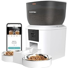 Nacario Haustier QQ029-DUAL 1080P Gece Görüş Kameralı Akıllı Mama Kabı, Tuya App-Wifi Uzaktan Kontrol,