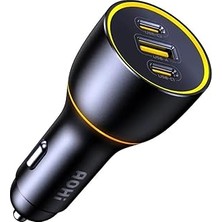 Nacario Aohi Superauto Araç Içi Şarjı, 3 Portlu Pd 170W Type-C To Type-C, Usb, Hızlı Şarj Çakmaklık Adaptör