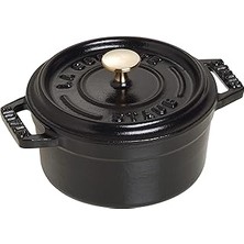 Nacario Staub 40500-101-0 Mini Güveç, Yuvarlak Kapaklı 10 Cm, 0,25 L, Indüksiyona Uygun, Mat Siyah Emaye Ka