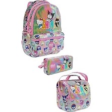 Nacario Wiggle Hello Kitty-Kuromi & Friends Temalı 3'lü Okul Seti Sırt Çantası-Beslenme Ça