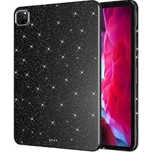 Nacario Constrain - Ipad 11 2018 Simli Parlak Görünümlü Sbt Tablet Kılıf-Siyah - Beyaz