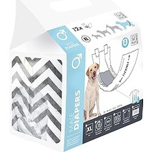 Nacario M-Pets Diapers Erkek Köpekler Içi̇n Külot (Xl) 12Lİ