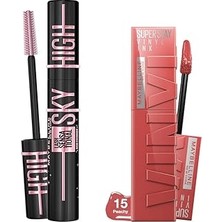 Nacario New York Lash Sensational Sky High Cosmic Black Maskara + Super Stay Vinyl Ink Uzun Süre