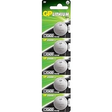 Nacario Gp Batteries CR2430 2430 Boy Lityum Düğme Pil, 3 Volt, 5'li Kart