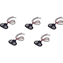 Nacario 9 Volt Pil Başlığı 10 cm Kablolu, 5 Adet, IC-232,