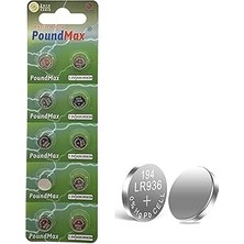 Nacario 10X Ag9 (LR45, LR936, 394) 1.5V - Poundmax Alkalin Düğme Piller | 1x 10'lu Paket
