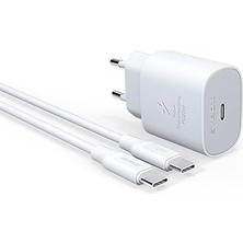 Nacario Syrox PD25T Q3.0 Pd 25W Type-C To Type-C Hızlı Şarj Aleti Set Beyaz