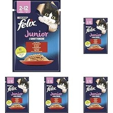 Nacario Felix Yaş Maması, Sığır Etli, Yavru Kedi, 85 G (5 Paketi)