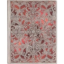 Nacario Garnet Lined Softcover Journal, 176PG, 100GSM By Paperblanks (Silver Filigree Collection)