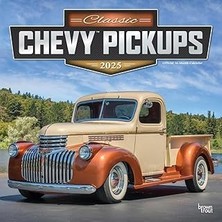 Nacario Chevy Pickups Official 2025 12 x 24 Inch Monthly Square Wall Calendar Foil Stamped Cover Pl