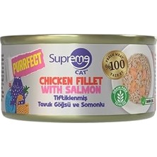 Nacario Supreme Cat Purrfect Tiftiklenmiş Tavuk Göğsü & Somonlu Konserve Yaş 70 gr Tahılsız