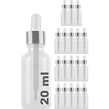 Nacario Afracam Şeffaf 20 ml Metal Gümüş Sızdırmaz Kapaklı Dropper Damlalık Cam Şişe Adet