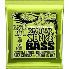 Nacario Ernie Ball Düzenli Slinky Nikel Yara Orta Ölçekli Bas Telleri, Ölçü 45-105