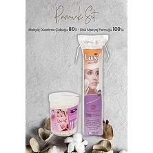 Nacario Lux Makyaj Düzeltme Çubuğu 80' Li Disk Makyaj Pamuğu 100'LÜ