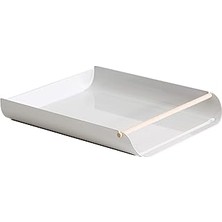 Nacario U Brands Metal Kağıt Tepsisi, Mektup Boyutu, Masaüstü Aksesuarı, Ark Koleksiyonu, Gri, 3548A02-06