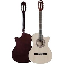Nacario CG-395NT Renk Kesik Klasik Gitar 4/4 Yetişkin Boy Sap Ayarlı Full Set