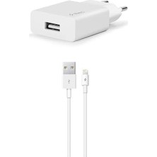 Nacario Smartcharger Seyahat Şarj Aleti, 2.1A Lightning Kablo, 1m, Beyaz