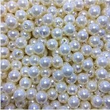Nacario Bidoluhobi Inci Boncuk Delikli Tam Krem 6 mm 500 gr
