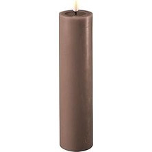 Nacario Deluxe Homeart Moka LED Mum Kahverengi 5X20 cm - De RF-0094