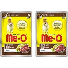 Nacario Me-O Meo Adult Jöle Içerisinde Biftekli Yetişkin Konservesi 80 gr 2li Paket