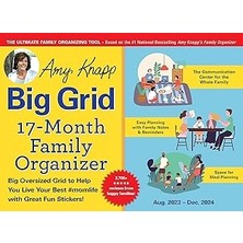 Nacario 2024 Amy Knapp's Big Grid Organizer Wall Calendar: August 2023 - December 2024
