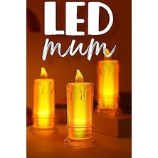 Nacario 3 Adet LED Mum Simli Tipi Pil Dahil Dumansız Alev Ledli Yapay Dekoratif Mum Işığı Büyük PT423