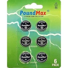 Nacario Poundmax Süper Karışık CR2032 CR2025 CR2016 3 V Lityum Düğme Pil (6'lı Paket)
