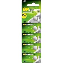 Nacario Gp Batteries GP189 LR54/189/V10GA Boy Alkalin Düğme Pil, 1.5 Volt, 5'li Kart