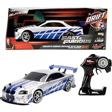Nacario 1:10 Fast & Furious Brian’s Nissan Skyline Gt-R (R34) USB Şarjlı Uzaktan Kumandalı Drift Araba