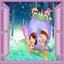 Nacario Çocuk Odası Bebek Odası Pencere Poster Duvar Kağıdı Kayıkçı