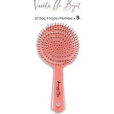 Nacario Professional Üç Boyutlu Oval Saç Fırçası Pembe x 9 Adet