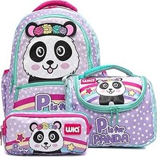 Nacario Wia Crowned Panda Kız Çocuk Okul Seti Mor-Su Yeşili, Tek Ebat, SWG-004, Mor-Su Yeşili, Kız-Çocuk