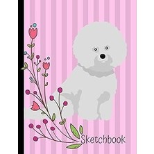 Nacario Sketchbook: Bichon Frise Dog Pink Sketch Book 8.5 x 11 Blank Paper 100 Pages Notebook For Drawing A
