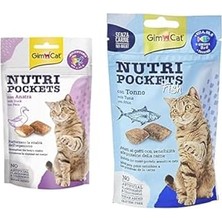 Nacario Gimcat Nutripockets Ördekli Ödülü 60GR Gimcat Ödül Tableti Np Ton Balıklı, 60 G